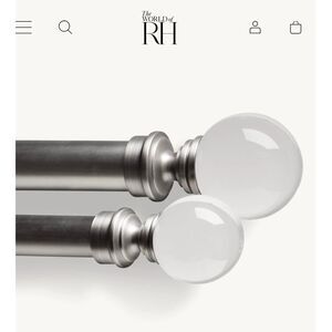 Restoration Hardware Medium Estate Crystal Ball Finials Set Of 2